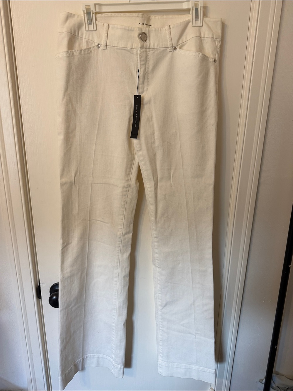 NWT Elie Tahari size 10 White Wide-Leg Jeans